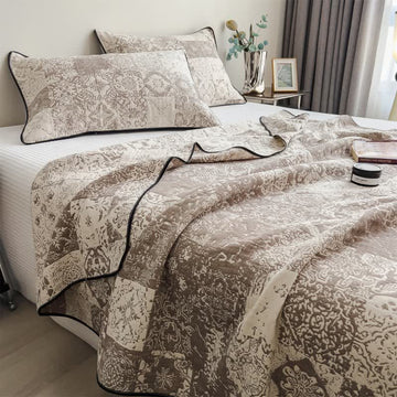 Trapunta in garza di cotone stile patchwork - 2 federe - 48cm x 74cm - image 0