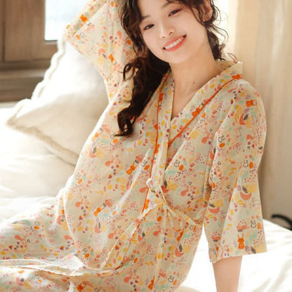 Camicia da notte kimono con coniglietto e luna - image 3
