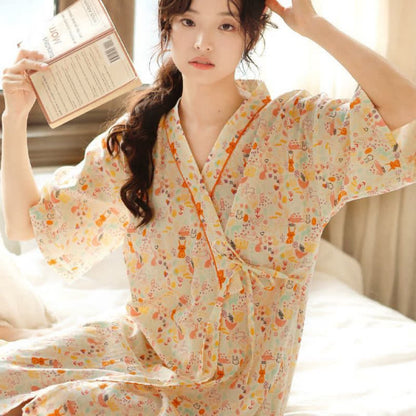 Camicia da notte kimono con coniglietto e luna - image 4