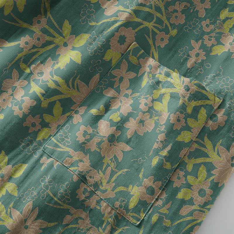 Kimono in cotone jacquard con motivo floreale pastorale - image 11