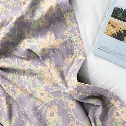 Kimono in cotone jacquard con motivo floreale pastorale - image 18