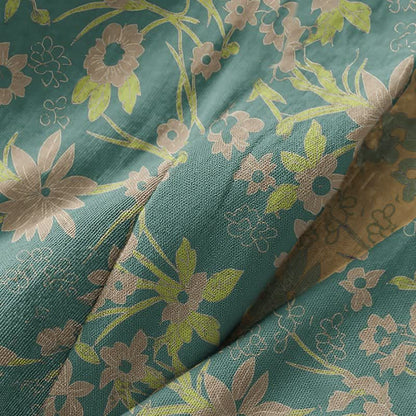 Kimono in cotone jacquard con motivo floreale pastorale - image 10