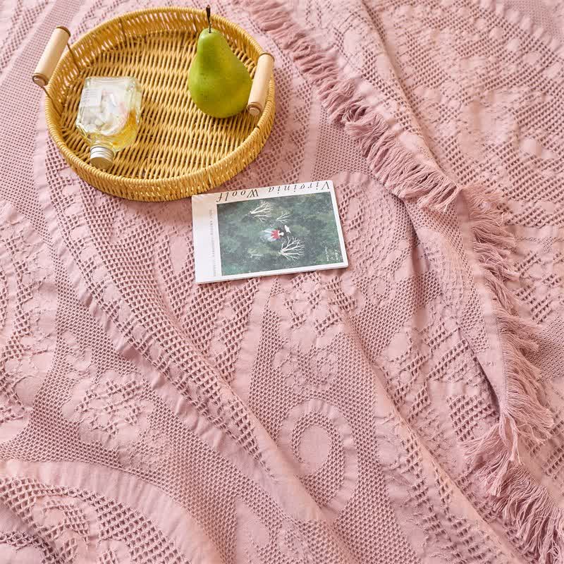 Elegante coperta trapuntata jacquard con trama a nido d'ape - image 3