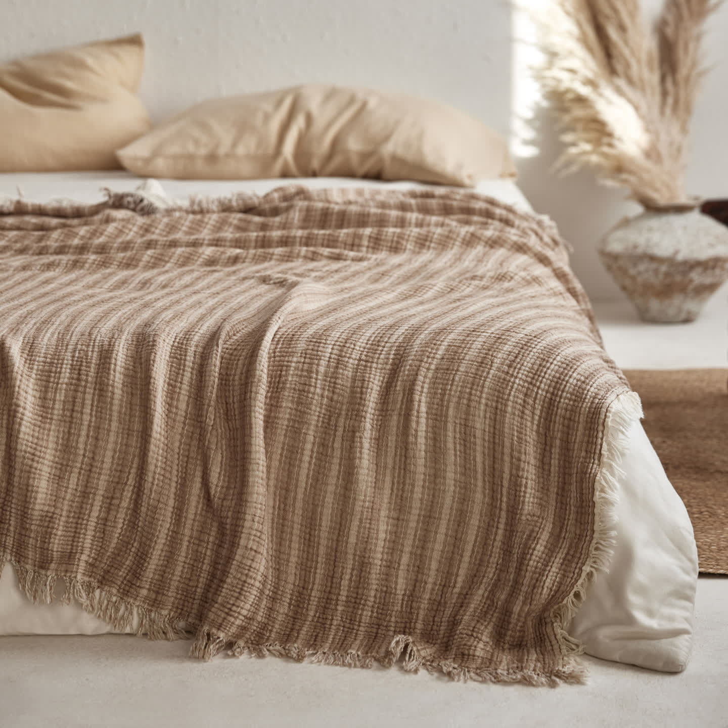 Plaid in mussola di cotone a righe a 4 strati - image 2
