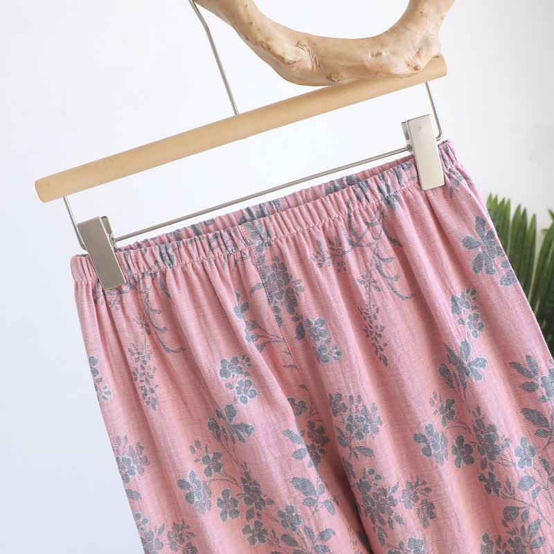 Set pigiama in puro cotone con motivo rami e fiori - image 12