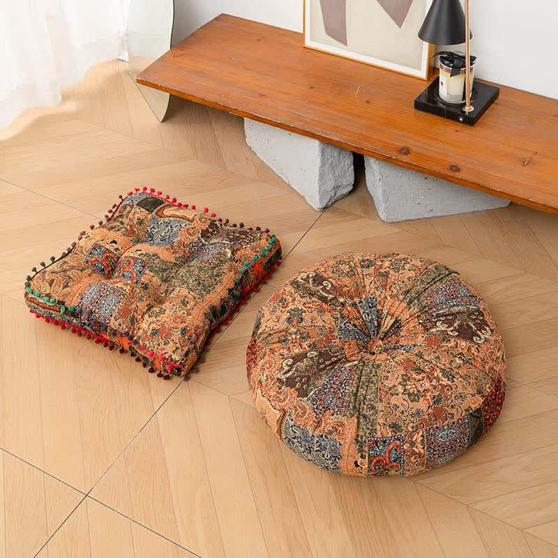 Cuscino da pavimento mandala patchwork in stile bohémien - image 2