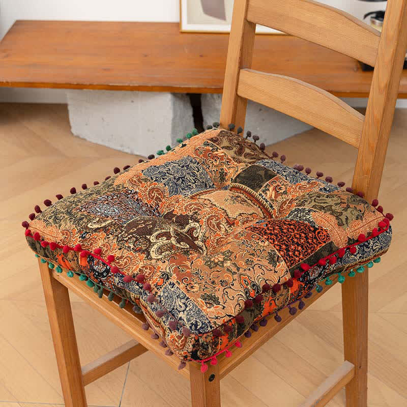 Cuscino da pavimento mandala patchwork in stile bohémien - Arancia - Piazza - 40cm x 40cm - image 5