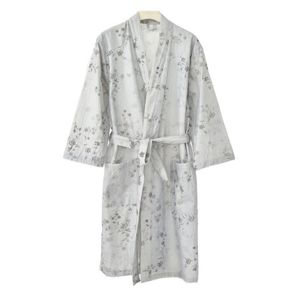 Elegante kimono in cotone e lino con stampa floreale. - image 5