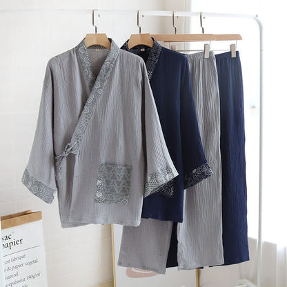 Kimono in garza di cotone dallo stile etnico - image 0