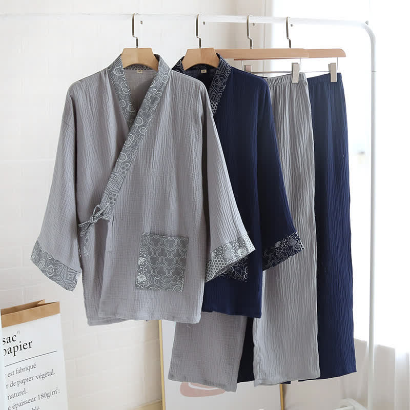 Kimono in garza di cotone dallo stile etnico - image 0