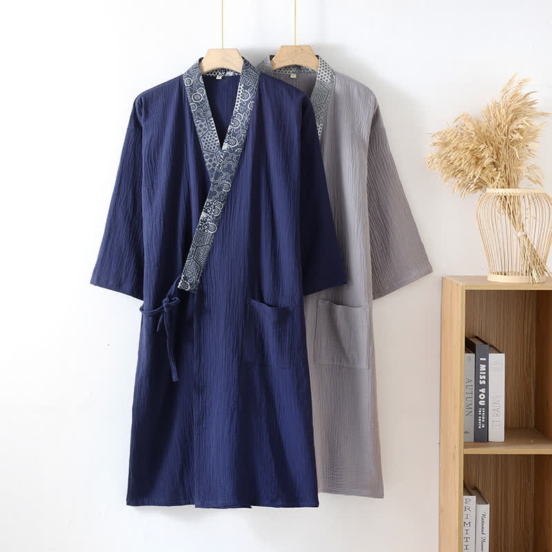 Kimono in garza di cotone in stile etnico - image 0