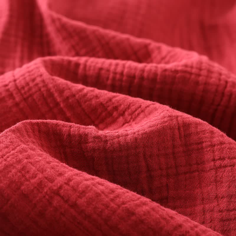 Accappatoio classico in garza di cotone con finiture decorative. - image 9