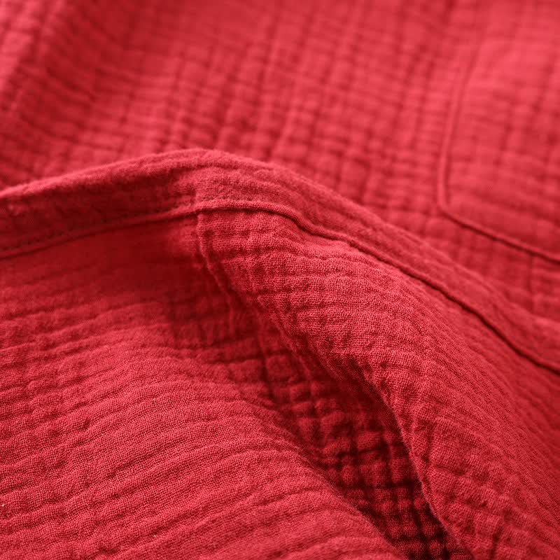 Accappatoio classico in garza di cotone con finiture decorative. - image 10