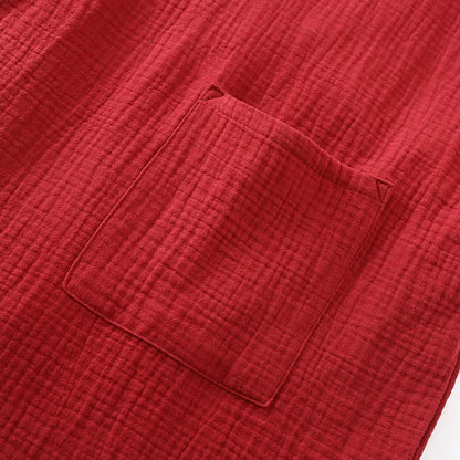 Accappatoio classico in garza di cotone con finiture decorative. - image 8