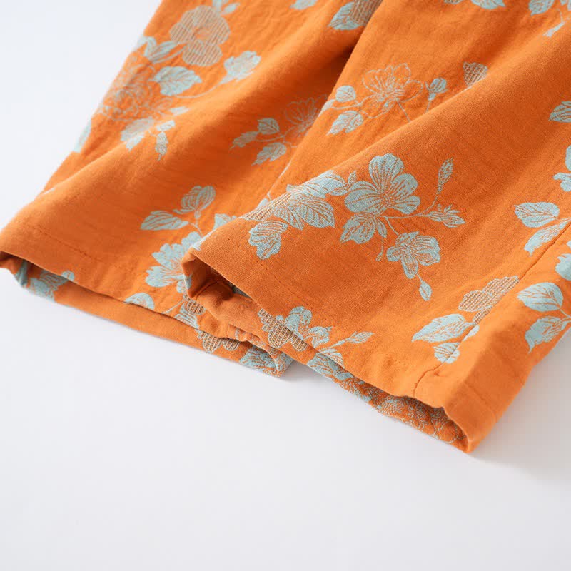 Pigiama in cotone con stampa floreale in stile vintage asiatico - image 8