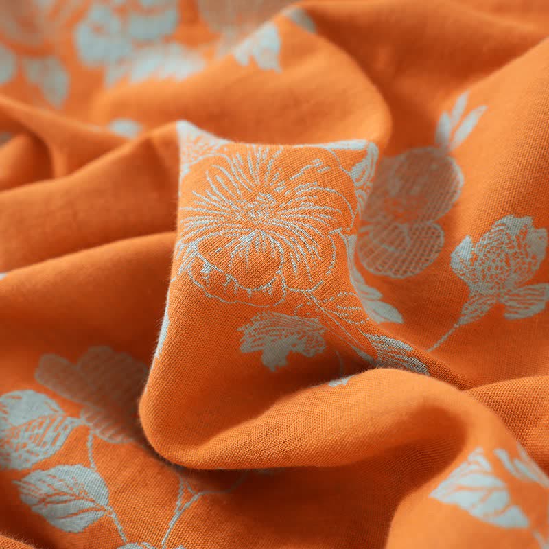 Pigiama in cotone con stampa floreale in stile vintage asiatico - image 10