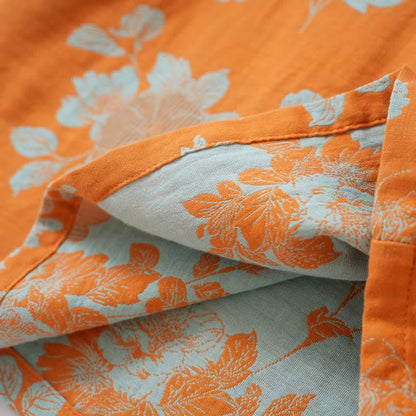 Pigiama in cotone con stampa floreale in stile vintage asiatico - image 5