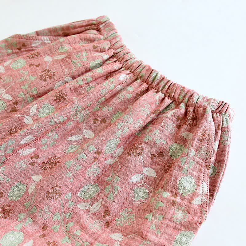 Set pigiama in cotone jacquard con motivo a rose, ispirato allo stile vintage. - image 13