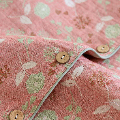 Set pigiama in cotone jacquard con motivo a rose, ispirato allo stile vintage. - image 8