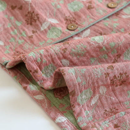 Set pigiama in cotone jacquard con motivo a rose, ispirato allo stile vintage. - image 12