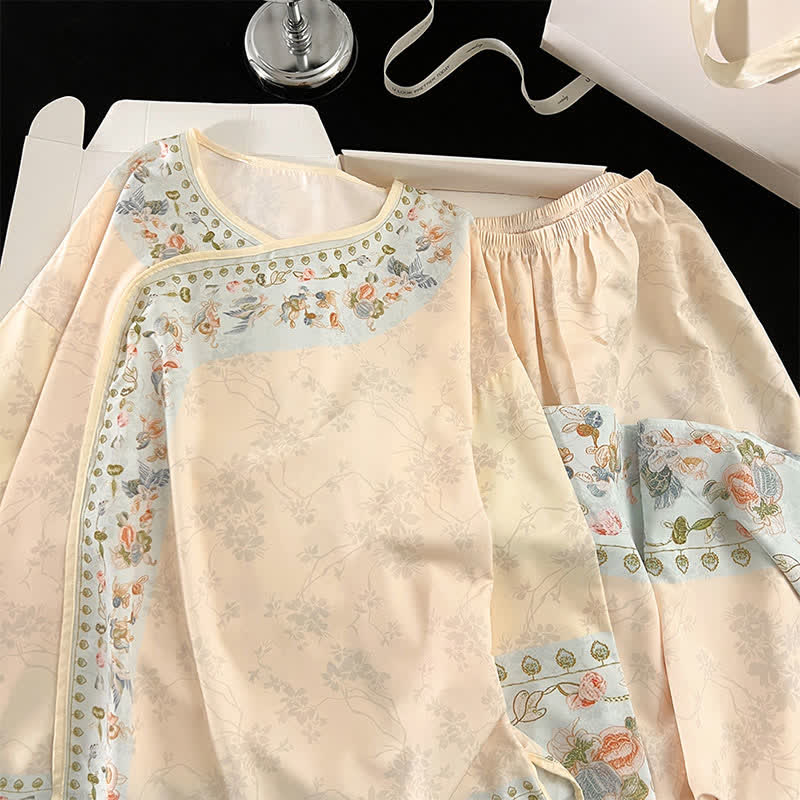 Completo pigiama floreale in stile Hanfu vintage - image 7