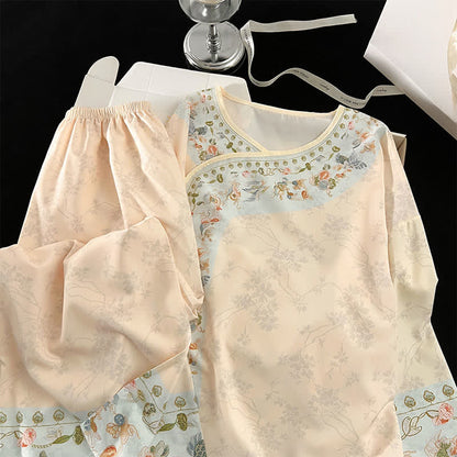 Completo pigiama floreale in stile Hanfu vintage - image 6