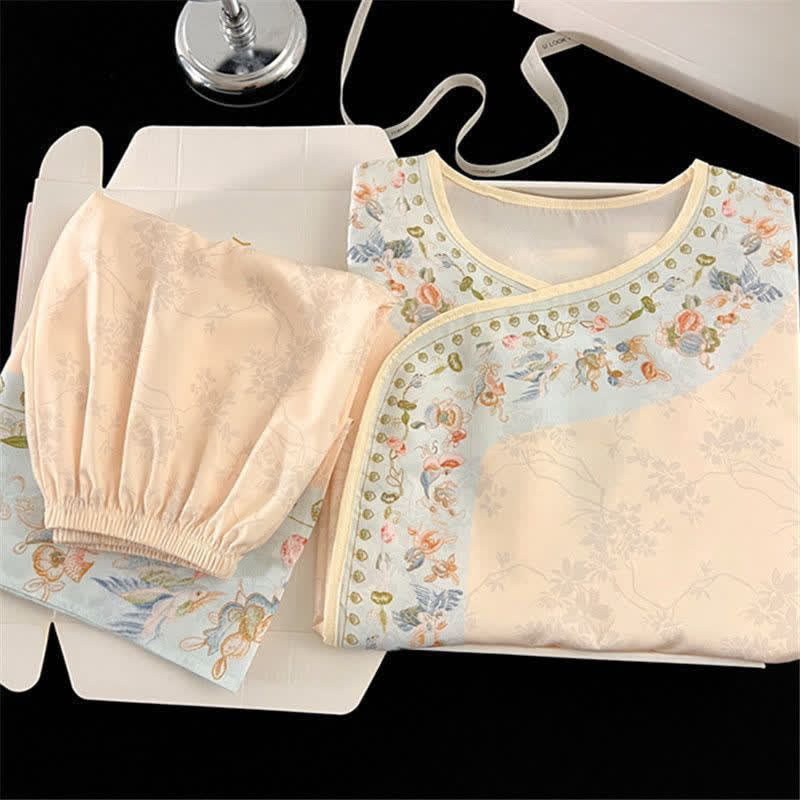 Completo pigiama floreale in stile Hanfu vintage - image 2
