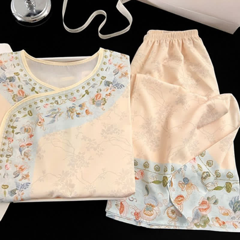 Completo pigiama floreale in stile Hanfu vintage - image 3