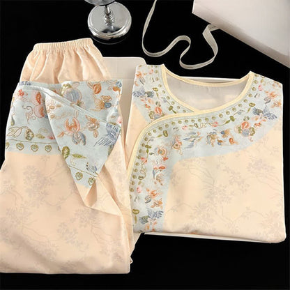 Completo pigiama floreale in stile Hanfu vintage - image 1