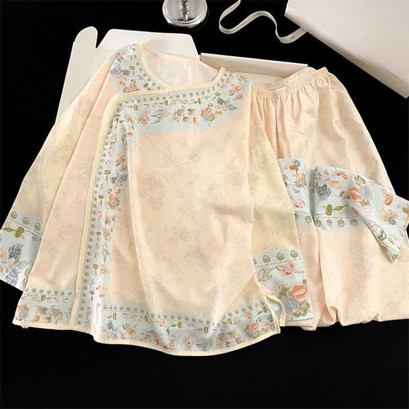 Completo pigiama floreale in stile Hanfu vintage - image 4