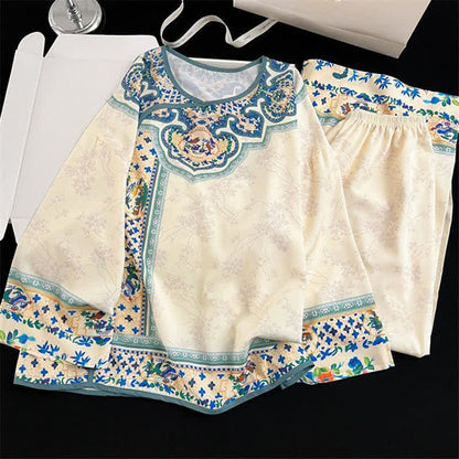 Completo pigiama in stile vintage ispirato all'hanfu. - image 1