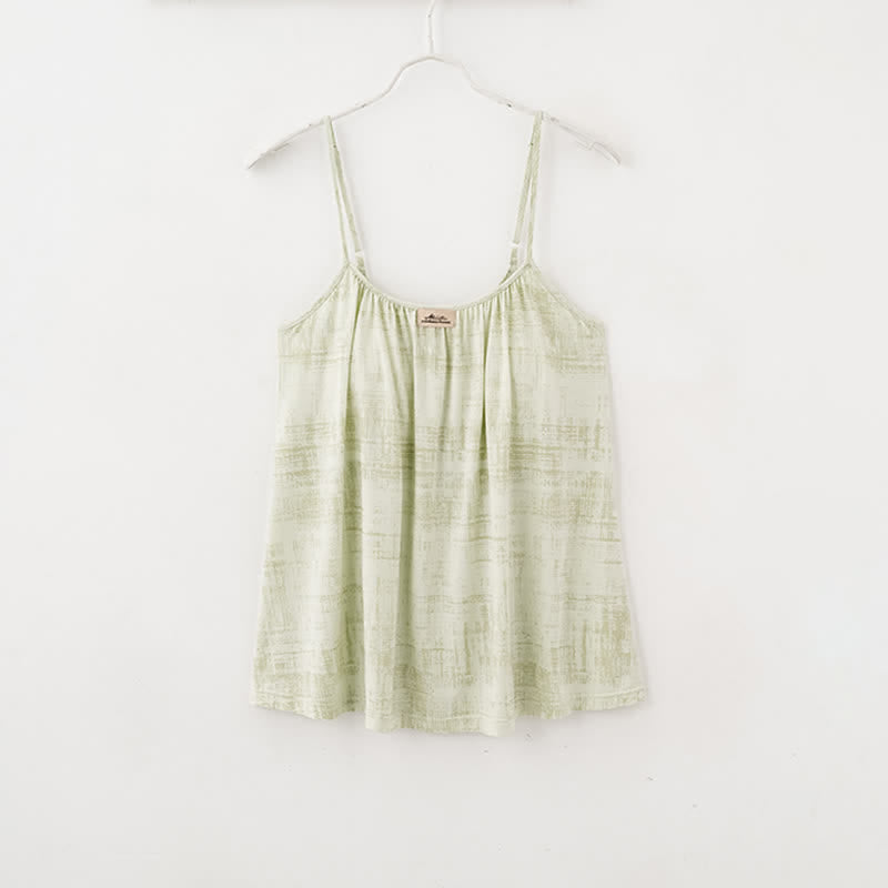 Completo da notte composto da canotta e pantaloni in cotone con stampe artistiche ispirate all'acquerello. - image 12