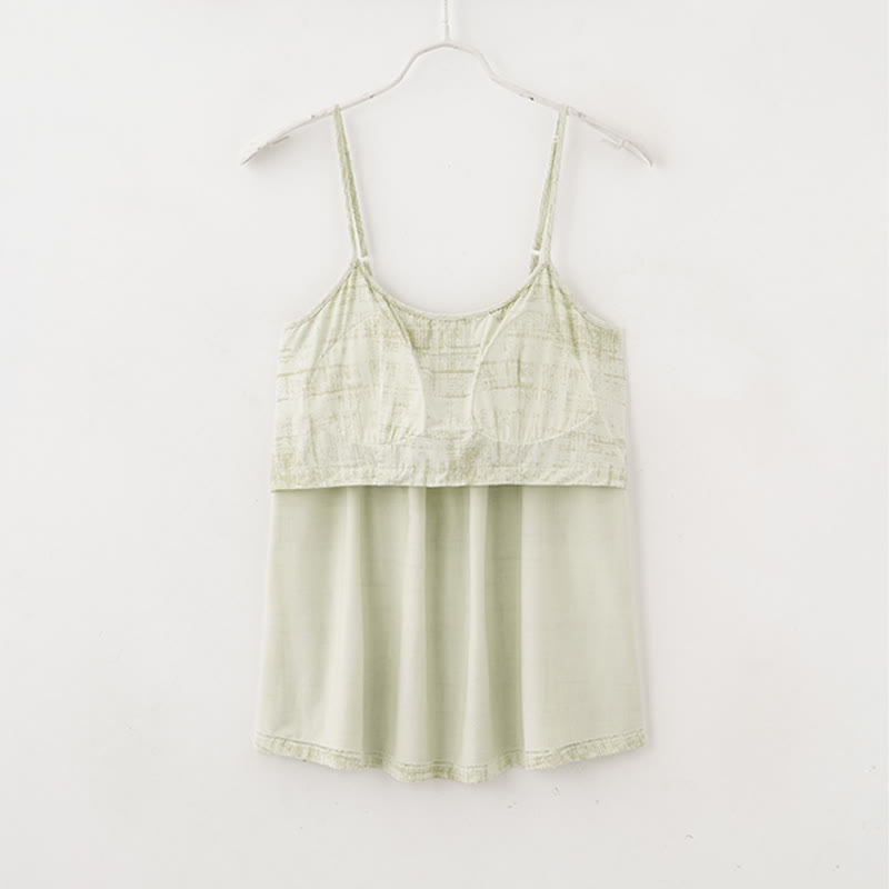 Completo da notte composto da canotta e pantaloni in cotone con stampe artistiche ispirate all'acquerello. - image 13