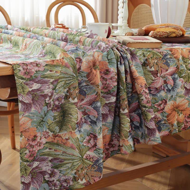 Tovaglia jacquard con motivo floreale pittorico - image 3