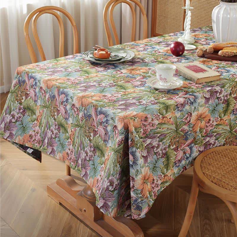 Tovaglia jacquard con motivo floreale pittorico - image 2