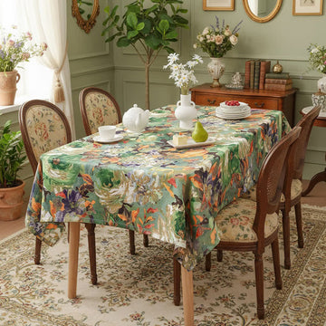 Tovaglia jacquard con pittura ad olio impressionista - Rettangolo - 51" x 102" - image 0