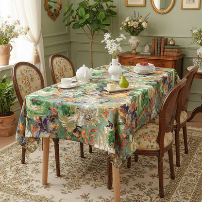 Tovaglia jacquard con pittura ad olio impressionista - Rettangolo - 51" x 102" - image 0