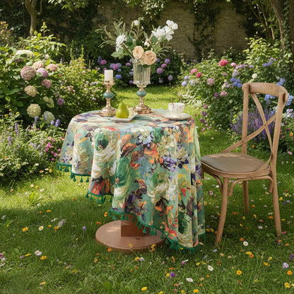 Tovaglia jacquard con pittura ad olio impressionista - Girare - 160cm x 160cm - image 10