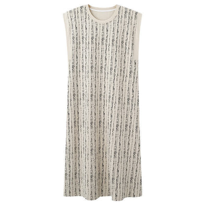 Camicia da notte senza maniche in cotone, ispirata a linee artistiche. - image 8