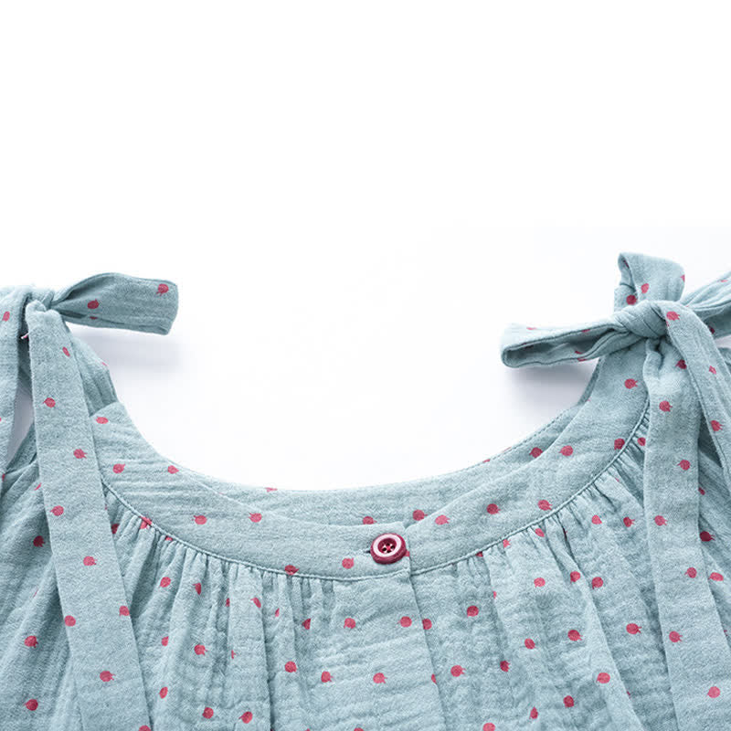 Camicia da notte a canotta blu a pois - image 8