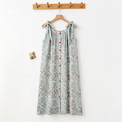 Camicia da notte blu con onde artistiche - image 1