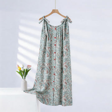 Camicia da notte blu con onde artistiche - Azzurro chiaro - 2XL - image 0