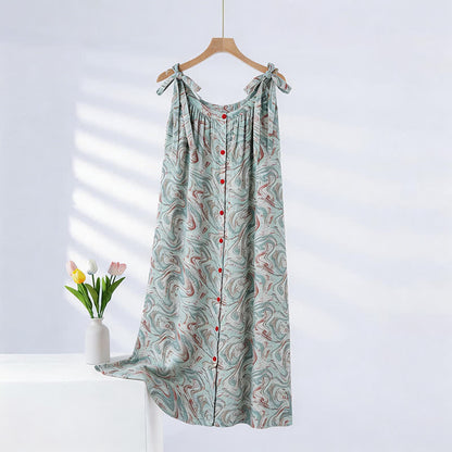 Camicia da notte blu con onde artistiche - Azzurro chiaro - 2XL - image 0