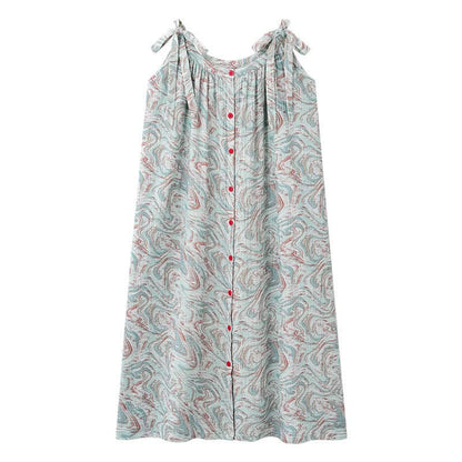 Camicia da notte blu con onde artistiche - image 10
