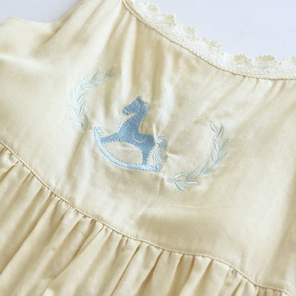 Completo da notte con canotta e copricostume ricamati con pony - image 17