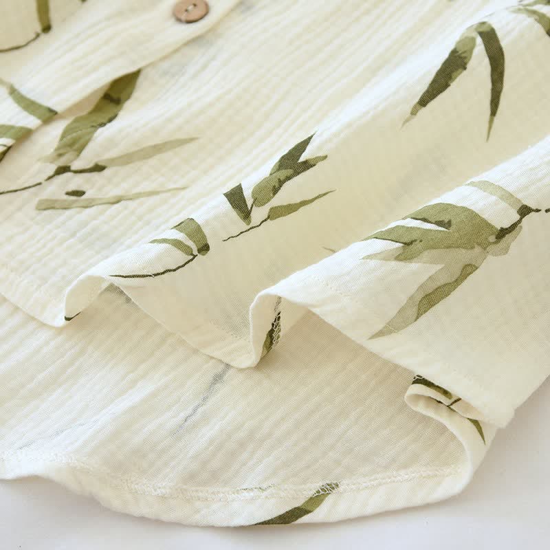 Set pigiama in cotone con stampa botanica di bambù - image 12