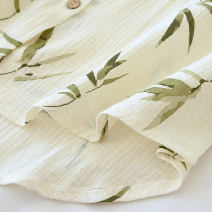 Set pigiama in cotone con stampa botanica di bambù - image 12