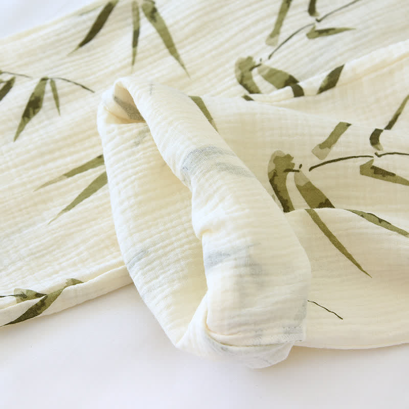 Set pigiama in cotone con stampa botanica di bambù - image 11