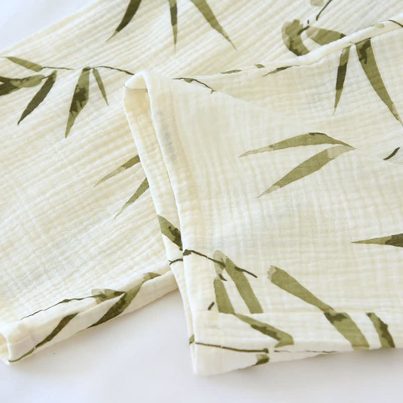 Set pigiama in cotone con stampa botanica di bambù - image 10
