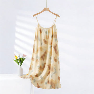 Camicia da notte con effetto inchiostro artistico - Giallo - 2XL - image 0